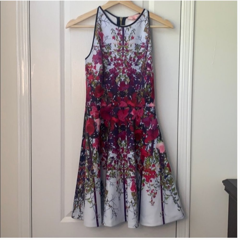 ted baker bloomze flowered lattice skater dress 0 - Picture 7 of 14
